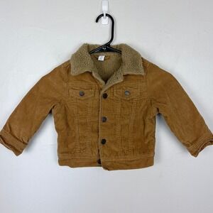 Baby Gap Brown Corduroy Sherpa Lined Jacket Boho Western Casual Cozy 2 Years